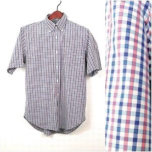 Nautica Dress Shirt Pink/Blue Summer Wear Sz M